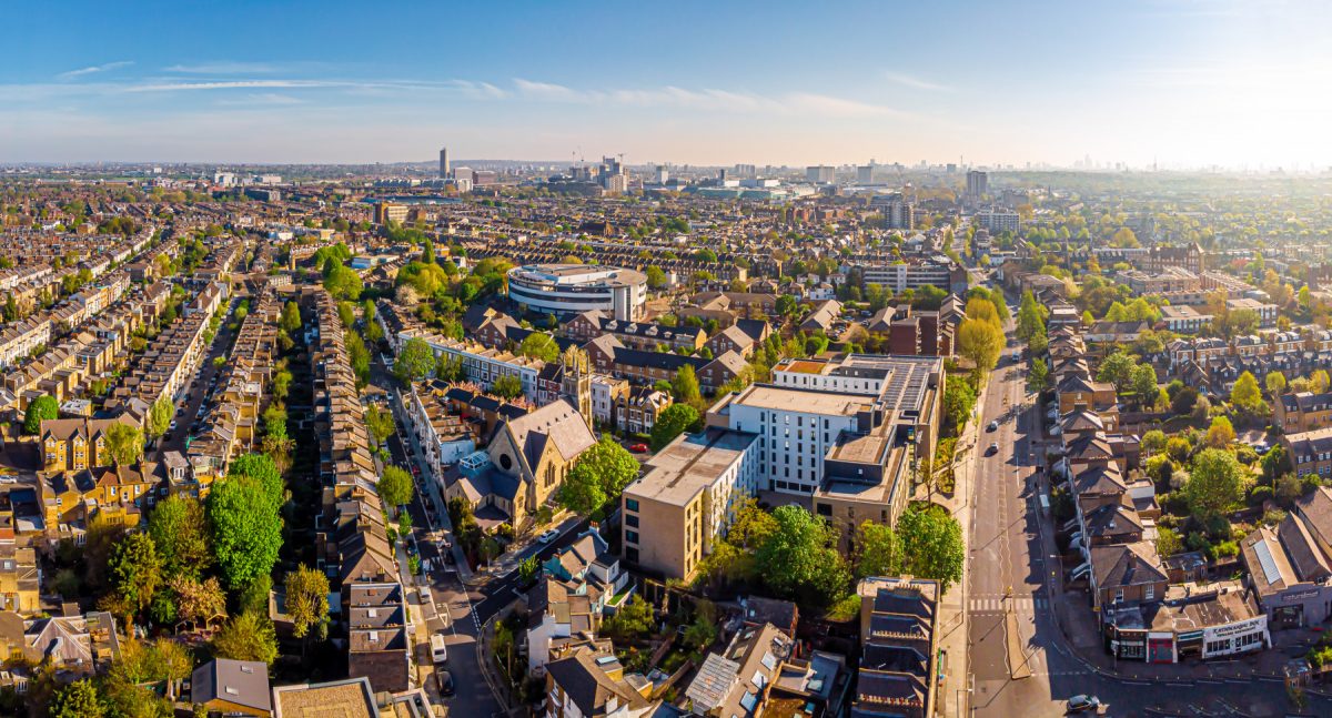 Aerial view of London