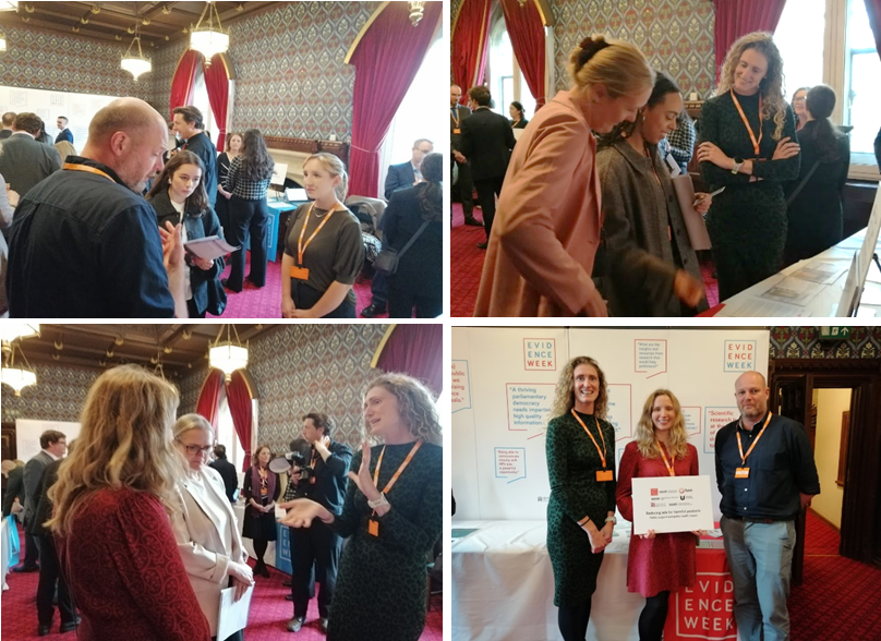 Researchers discussing their work in UK Parliament